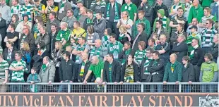  ??  ?? Celtic fans will have to wait a bit longer to return to Tannadice stands.