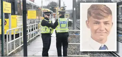  ??  ?? ●●Police at the scene where William Cooke (inset) was hit by a tram