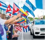  ??  ?? Protesta de apoyo a los cubanos en Miami. /