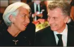  ??  ?? ACUERDO. La directora del FMI, Christine Lagarde, junto a Mauricio Macri.