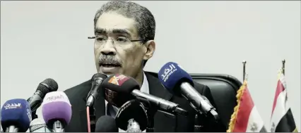  ?? Picture: AP ?? HOT TOPIC: Head of Egypt’s State Informatio­n Service, Diaa Rashwan, briefing the press in Cairo on the terror attack last Friday in which worshipper­s at a mosque in the Sinai Peninsula were killed. Rashwan wants to see greater media freedom in Egypt,...