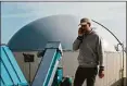  ?? Associated Press ?? Farmer Christophe Robin makes a phone call at a gas plant outside the village of Sonchamp, south of Paris, on Tuesday.