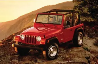  ?? JEEP ?? The 1997 Jeep Wrangler was dubbed the TJ. The new generation was the first to bear the imprint of Chrysler.