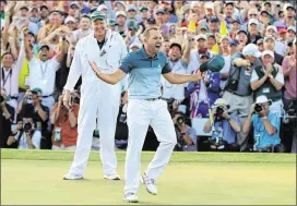  ?? CURTIS COMPTON / CCOMPTON@AJC.COM ?? Sergio Garcia won the Masters with a birdie on the first extra hole for his first major title. He’s a two-time runner-up in the British Open.