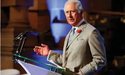  ?? ?? King Charles speaking in Glasgow during the Cop26 UN climate summit, which he attended as heir to the throne. Photograph: Phil Noble/ PA