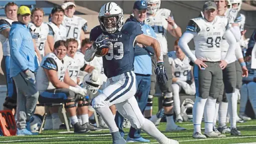  ?? Yale Athletics ?? Armstrong High School graduate Zane Dudek will be a senior at Yale. If football resumes in the spring, he could play and graduate. If it doesn’t return until fall 2021 he could sit out the spring.