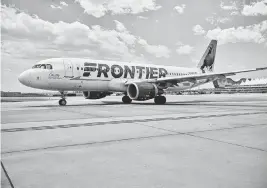  ?? Courtesy Frontier Airlines ?? Low-cost carrier Frontier Airlines is expanding its flights again from Charlotte Douglas Internatio­nal Airport, this time to Miami.