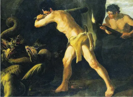  ?? ?? La obra «Hércules lucha contra la hidra de Lerna», de Francisco de Zurbarán, cuelga en las paredes del Museo del Prado de Madrid