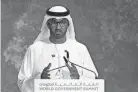  ?? KAMRAN JEBREILI/AP FILE ?? Sultan al-jaber, the CEO of Abu Dhabi National Oil Co., called Monday for far greater investment to speed the transition to cleaner industries.