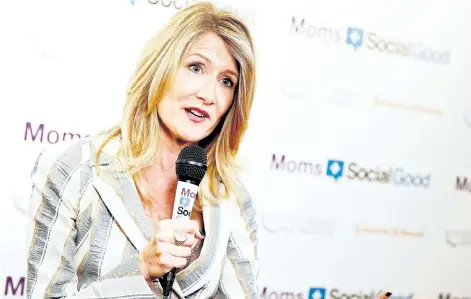  ?? BRIAN ACH/THE ASSOCIATED PRESS ?? Laura Dern, seen above at the kick off the fifth annual Global Moms Relay on Thursday in New York, says she was touched by Jimmy Kimmel’s outpouring of emotion and support for health care for all.