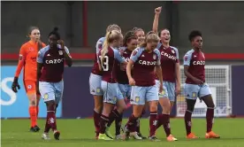  ?? Photograph: Gareth Fuller/PA ?? Aston Villa celebrate their second goal in November’s win over Brighton.