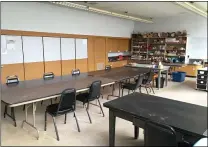  ??  ?? The craft room awaits new makers at the Lorain Community Senior Center. The center will have a grand reopening from 1 to 3 p.m., March 21. Its leaders said the center has a refreshed interior with new speakers and paint.