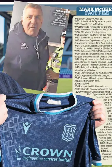  ?? ?? SWEAR GO McGhee video had a nasty as Well boss but aims to succeed he’s at now Dundee 2018: 2019: