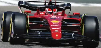  ?? GETTY ?? La F1-75 di Charles Leclerc impegnata ieri sul circuito di Sakhir, dove il Mondiale scatterà il 20 marzo