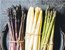  ?? GETTY IMAGES ?? Asparagus varieties can be served raw, steamed, boiled, sautéed, roasted, stirfried, deep-fried, puréed for soup or dip, or baked in custards, tarts and soufflés.