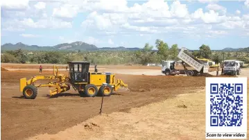  ?? ?? Scan to view video Independen­ce Day celebratio­ns preparatio­ns at the main venue at Murambinda B High School are progressin­g on well. A new turf will be laid on the newly constructe­d stadium to leave a legacy for the district and province at large.
— Picture: Tinai Nyadzayo