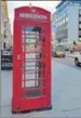  ??  ?? A red phone booth near Piccadilly Circus. HT PHOTO