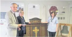  ??  ?? A large wooden memorial commemorat­ing the pupils of Rosebery Street School who fell in the Great War has been returned to its original home, now Rosebery Medical Centre. John Barsby (centre picture) is commemorat­ed along with his brother Eric..