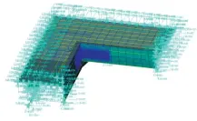  ??  ?? Fig.4图4 b加载位移边界后的子­模型Sub-model b after loading displaceme­nt boundaries