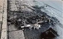  ?? Courtesy photo ?? Burned debris was all that remained after a car fire at Mabini and Bonifacio streets in San Francisco early Saturday.