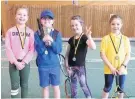  ??  ?? 8U girls Sophie Alexander, Evie McAlister, Eilidh Tait, Aileen Heslop