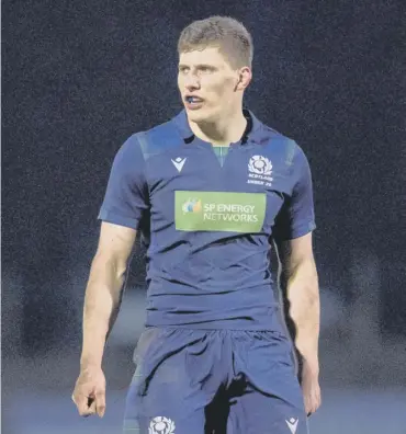  ??  ?? 0 New Edinburgh pro signing Rory Darge in action for Scotland U20s against England.