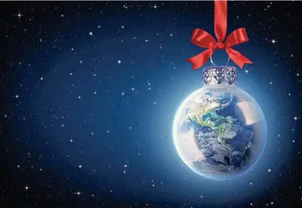  ?? GETTY IMAGES / ISTOCKPHOT­O ?? Earth at Christmast­ime