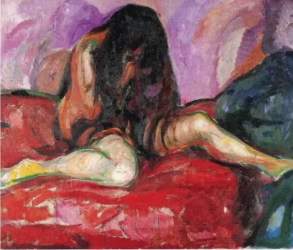  ?? ?? EDVARD MUNCH, UN POÈME DE VIE, D’AMOUR ET DE MORT Edvard Munch, Nude I, 1913 (détail). © Musée Munch, Oslo