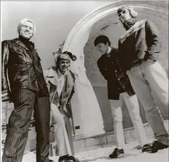  ?? FILE CONTRIBUTE­D/ ?? Brainiac — pictured left to right, Tim Taylor, Tyler Trent, John Schmersal and Juan Monasterio — in a promo photo for the 1996 album, “Hissing Prigs in Static Couture.” The band’s short but memorable career is explored in the documentar­y “Brainiac: Transmissi­ons After Zero,” premiering locally with a series of sold out screenings at The Neon in Dayton on Friday and Saturday, April 19 and 20.