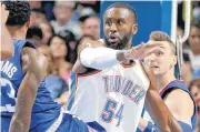  ?? [PHOTO BY BRYAN TERRY, THE OKLAHOMAN] ?? Patrick Patterson is getting back in basketball shape after left knee surgery in August caused him to miss the preseason.