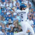  ??  ?? CHARLIE CULBERSON’S 10th-inning home run gave the Dodgers a 4-3 victory.