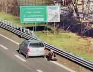  ??  ?? L’immagine La preghiera in autostrada che ha fatto scalpore