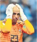  ?? ELSA/GETTY IMAGES ?? Goalie Wilfredo Caballero of Argentina after his mistake led to a goal for Croatia.