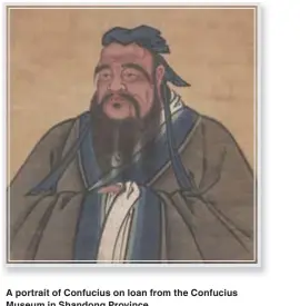 ?? ?? A portrait of Confucius on loan from the Confucius Museum in Shandong Province