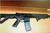  ?? CONTRIBUTE­D ?? A man shot by Huber Heights police Officer Shawn Waler on Sunday was armed with a DPMS full-auto SBR air rifle, according to police.