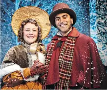  ??  ?? Theatre Calgary’s A Christmas Carol features emerging actors Josie Jones and Praneet Akilla.