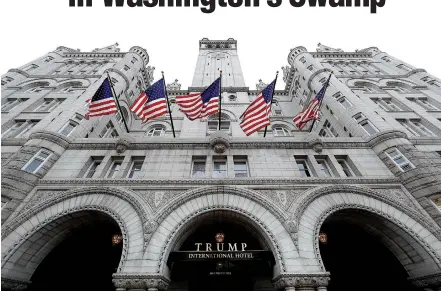  ?? AP/ALEX BRANDON ?? New documents concerning President Donald Trump’s trust, set up to allay fears of conflicts of interest, show how closely tied he remains to his business, the new Trump Internatio­nal Hotel in the renovated Old Post Office building in Washington, D.C.