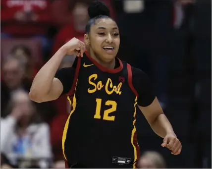  ?? JOSIE LEPE — THE ASSOCIATED PRESS ?? JuJu Watkins has been a revelation for USC, averaging 27points a game. The NCAA Tournament and a No. 1seed, though, mean national exposure.