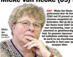  ?? Foto BELGA ?? Mieke Van Hecke.