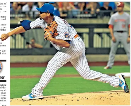  ?? Robert Sabo ?? COOKIE CRISP: Carlos Carrasco picked up his 13th win after allowing two runs on seven hits and striking out nine during the Mets’ 6-2 win over the Reds.