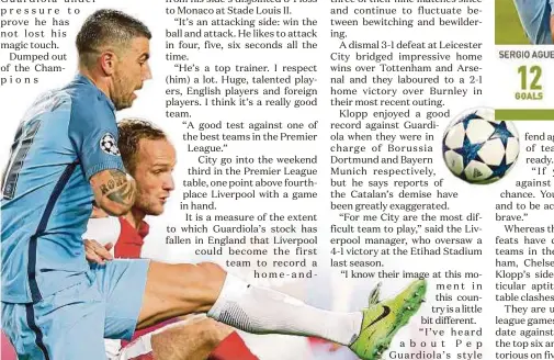  ?? EPA PIC ?? Man City’s Aleksandar Kolarov (left) vies with Monaco’s Valere Germain in their Champions League match on Wednesday.