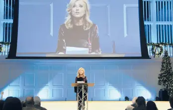  ?? RELIGION NEWS SERVICE 2018 EMILY MCFARLAN MILLER/ ?? Beth Moore was a beloved figure among Southern Baptists for years, but she faced wrath for her views on former President Trump and for calling out sexism, racism and abuse in the church.