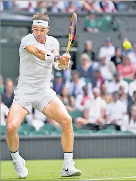  ?? AP ?? Rafael Nadal in action against Argentina's Francisco Cerundolo at Wimbledon on Tuesday.