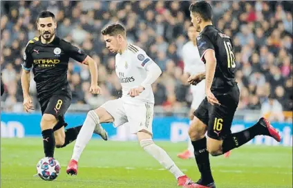  ?? FOTO: J.A. SIRVENT ?? El Manchester City venció al Real Madrid (1-2) en la ida de octavos disputada el pasado 26 de febrero en el Santiago Bernabéu