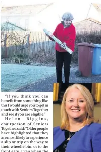  ??  ?? Support MSP Christina Mckelvie backs the salt sticks