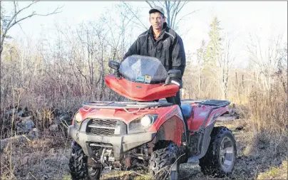  ?? MILLICENT MCKAY/JOURNAL PIONEER ?? J.P. Gallant, president of the Evangeline ATV Club, is show on a trail frequented by his club. Many of the trails are still closed because of the soft ground.