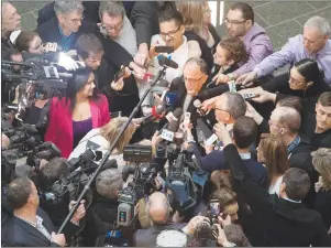  ?? CP PHOTO ?? Quebec Islamic Cultural Centre president Boufeldjja Benabdalla­h reacts to the guilty plea of Alexandre Bissonnett­e in the mosque shootings in Quebec City, Wednesday.