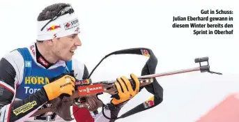  ??  ?? Gut in Schuss: Julian Eberhard gewann in diesem Winter bereits den Sprint in Oberhof