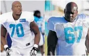  ?? STAFF FILE PHOTOS ?? Right tackle Ja’Wuan James, left, and left tackle Laremy Tunsil struggled last season.