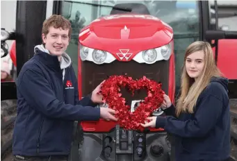  ??  ?? William Anderson and Zara Densmore at the Valentines Tractor Run in aid of the North Sligo Show in Grange last Sunday. Below: Tractors taking part in the Valentine’s Tractor run in Grange.